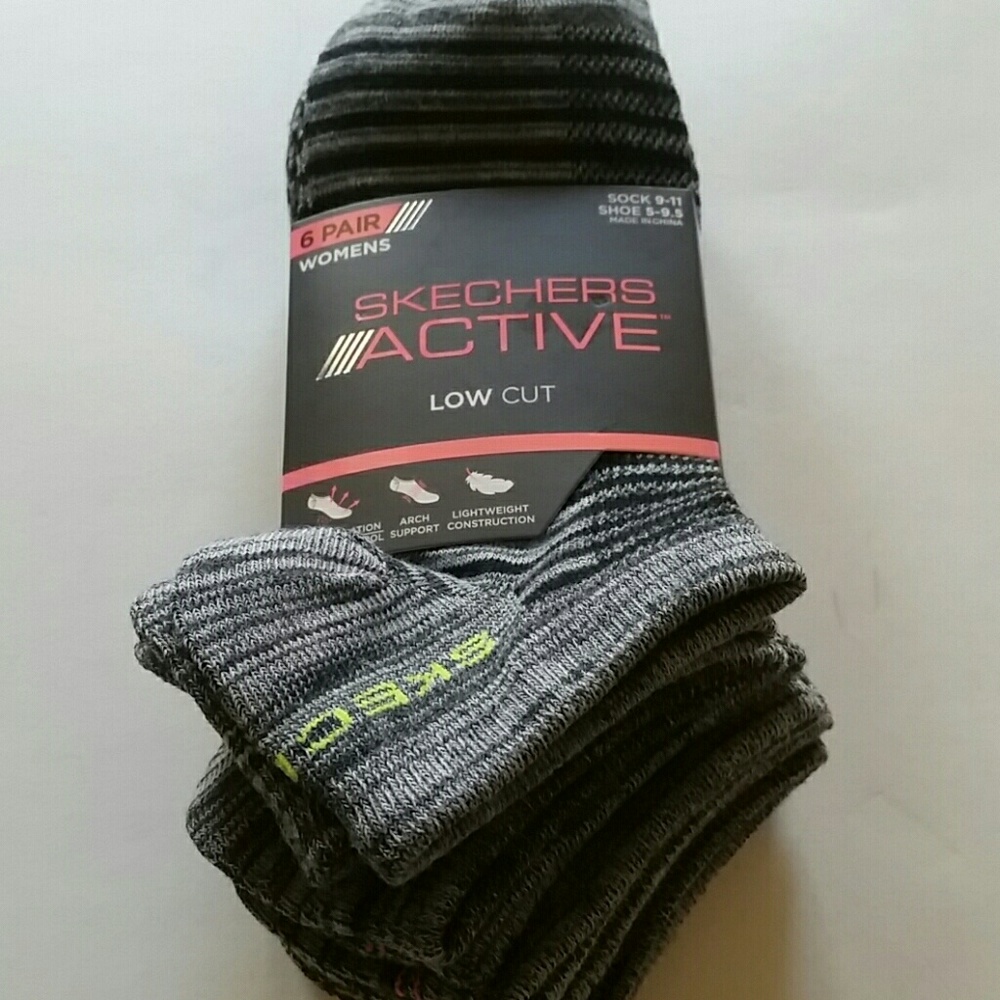 6 pair Womens SKETCHERS ACTIVE LOW CUT sz 9-11